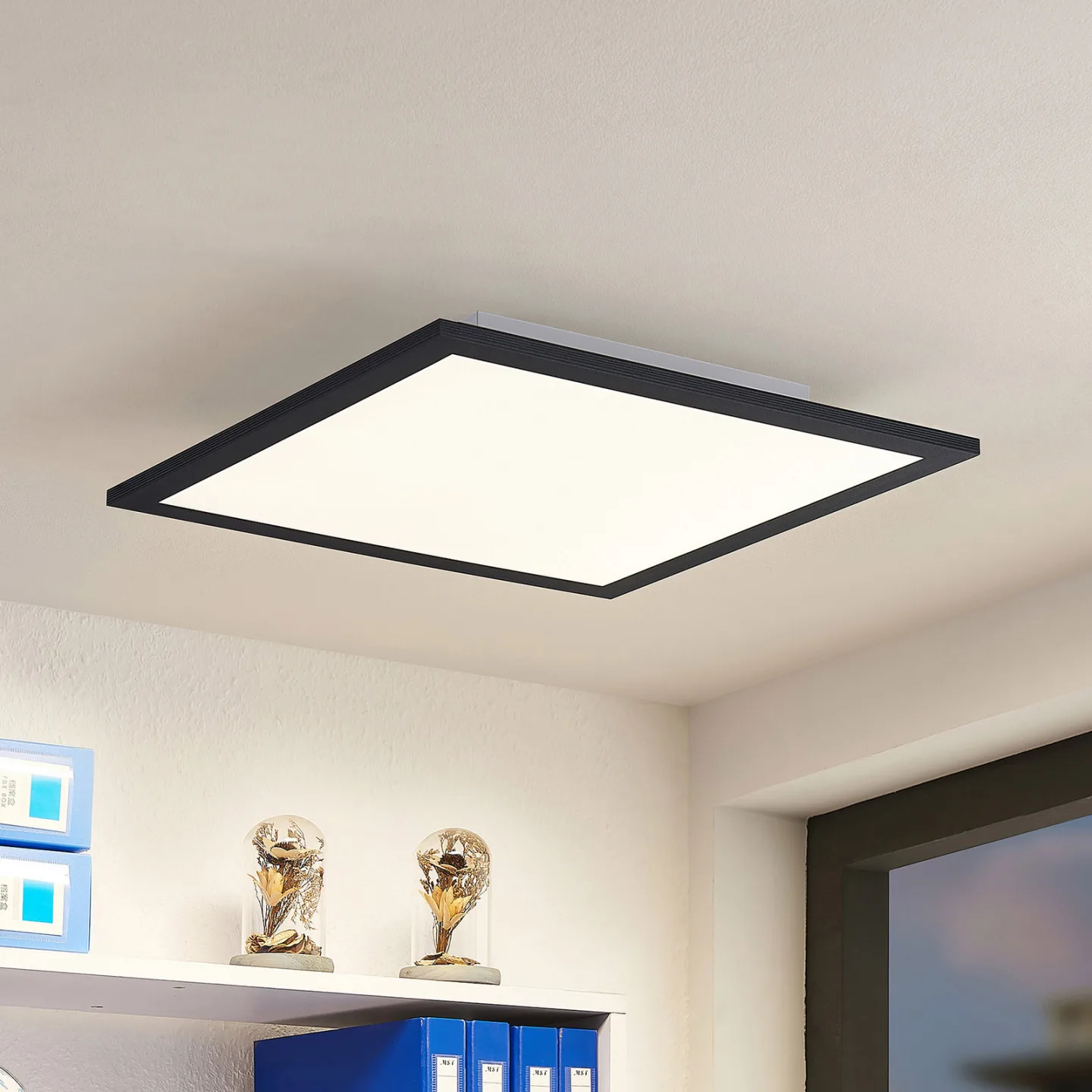 Nelios Deckenleuchte LED 4000K 40x40 Black - Lindby - Küche - Modern - Kunststoff - Eckig