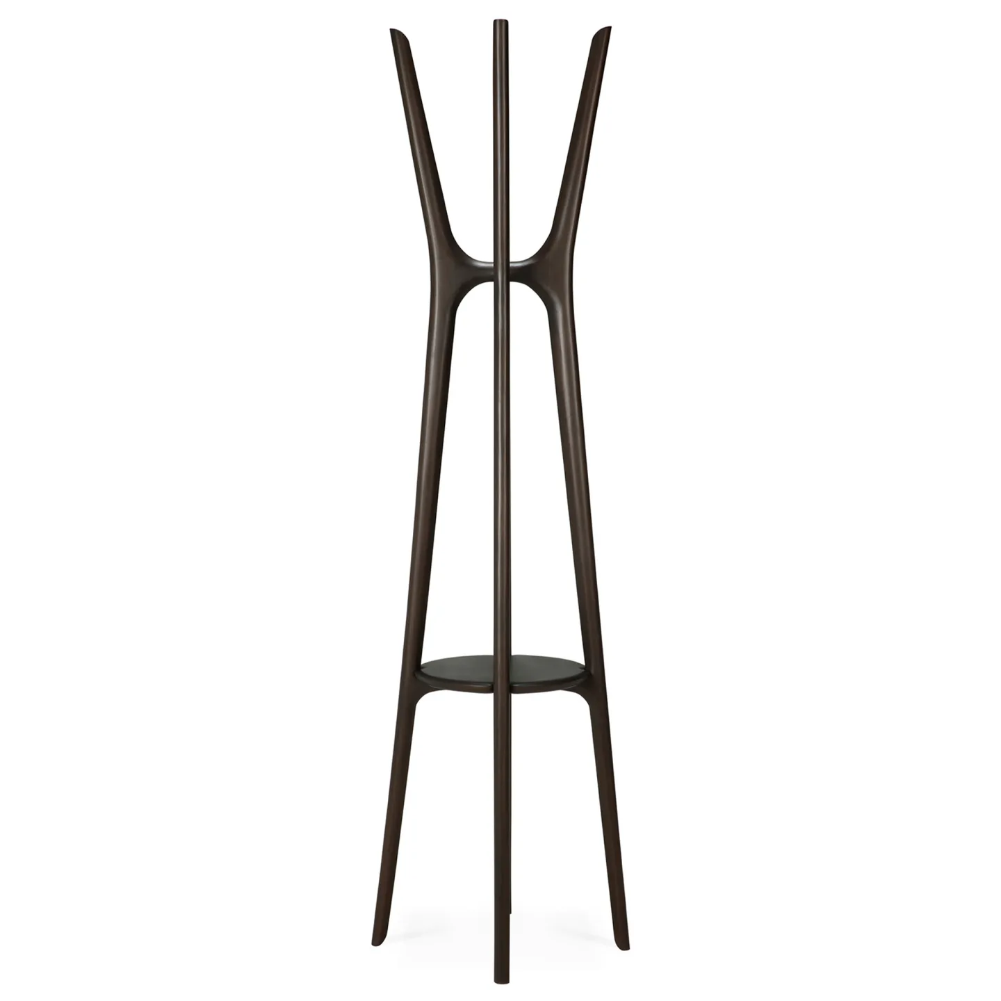 Ethnicraft - PI Coat Stand - Varnished Mahogany - Dark Brown - Klädhängare - Alain Van Havre - Brun - Trä