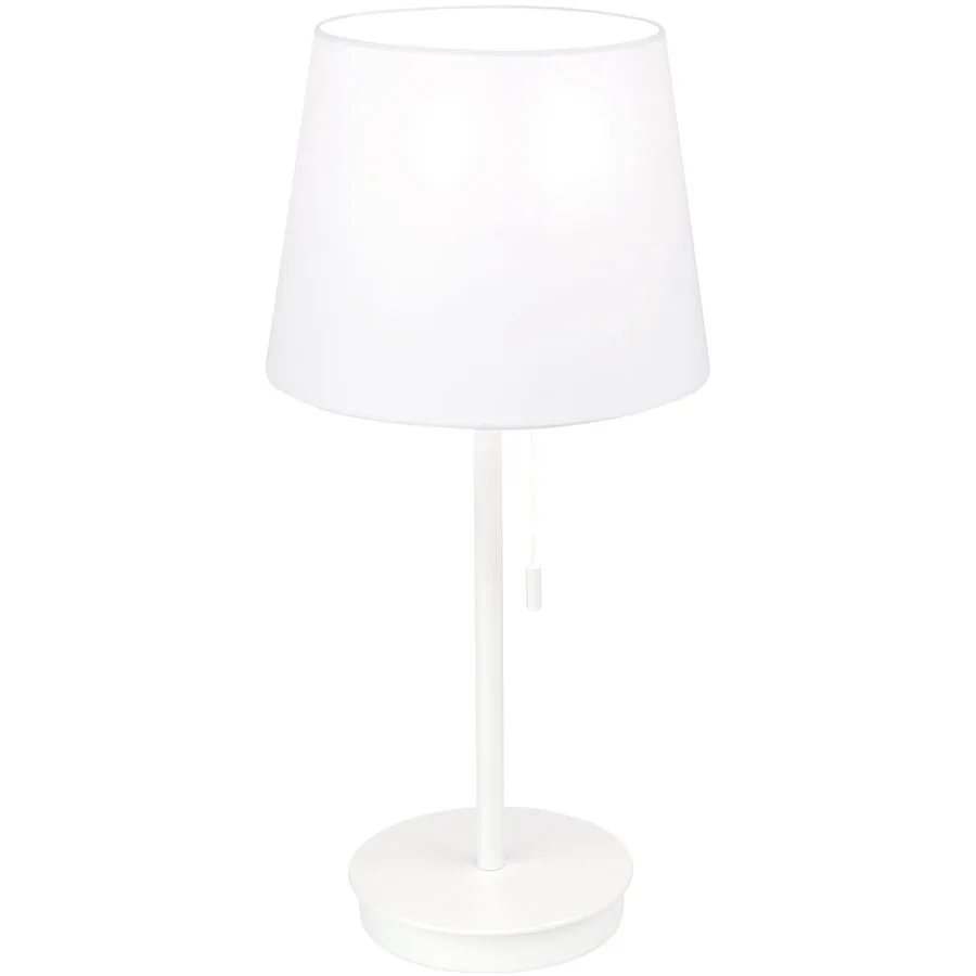 Tischlampe Ludwig Weiss Stahl/Leinen 23.5 cm 50 cm