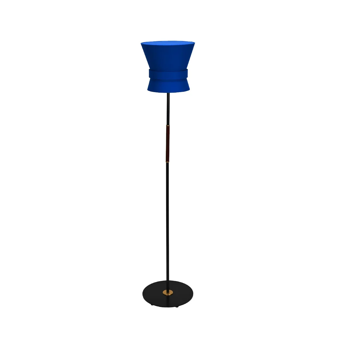 Örsjö Bow Golvlampa Rå mässing - Liten skärm Midnattsblå