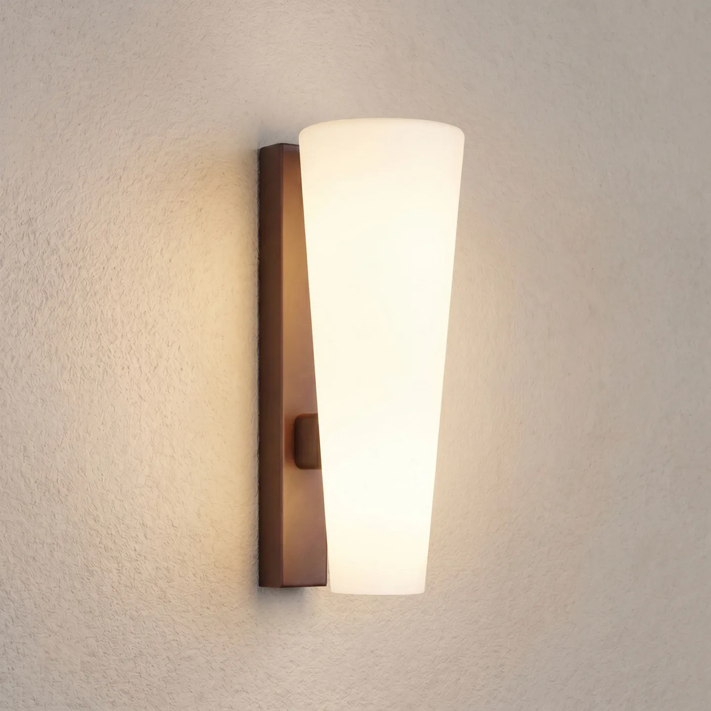 Jovra LED-Außenwandleuchte, corten, Höhe 32 cm - Lucande - Modern - Glas - Einflammig