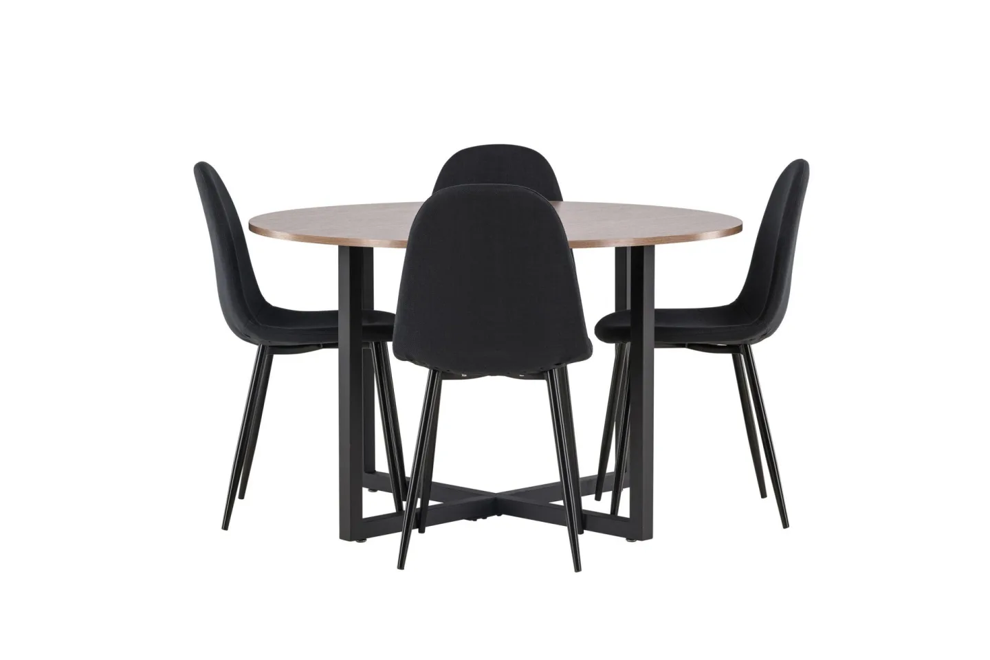 Durango Matgrupp 120 cm Rund med 4 Polar Stolar - Valnöt