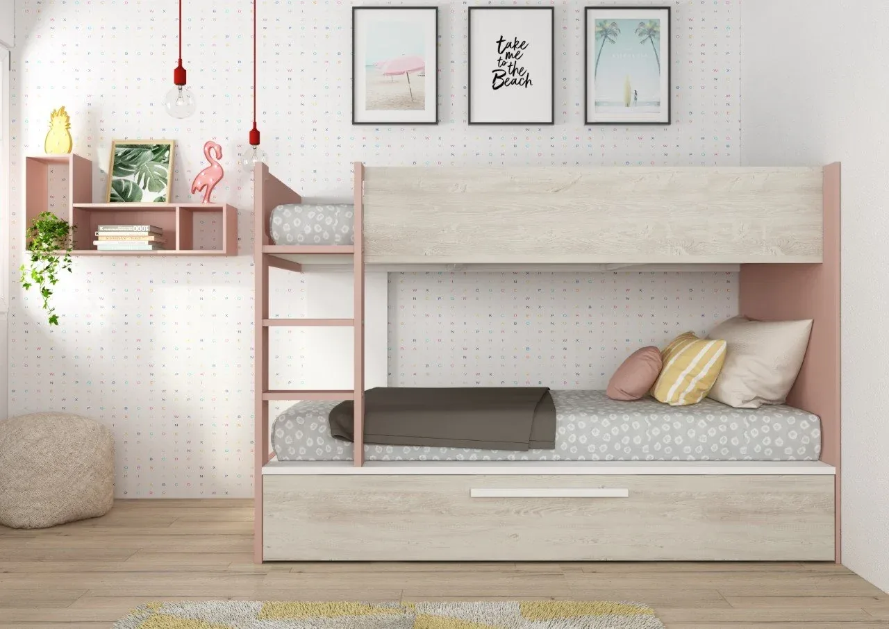 Drømmerom - Køyeseng Breeze for 3, 90x200 - antique pink