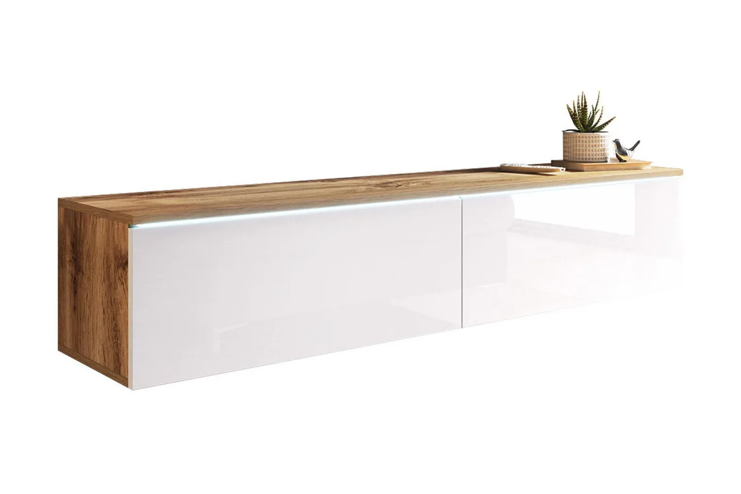 Cuguen Tv-skåp 140 cm - Vit/Natur