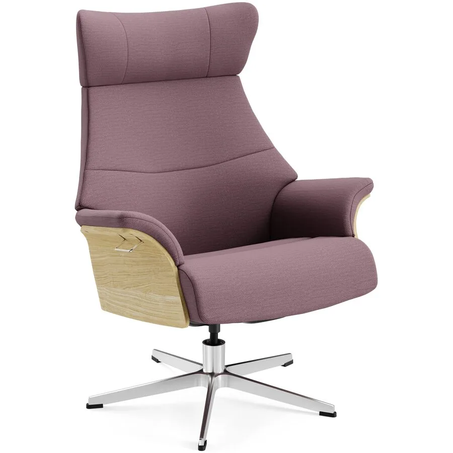 Conform Sessel Airness Lila/Beige/Silber Stoff/Holz/Aluminium 81 cm 163 cm - Farbe: 33 lavendel - Material: Stoff, Eiche, Aluminium - Möbel