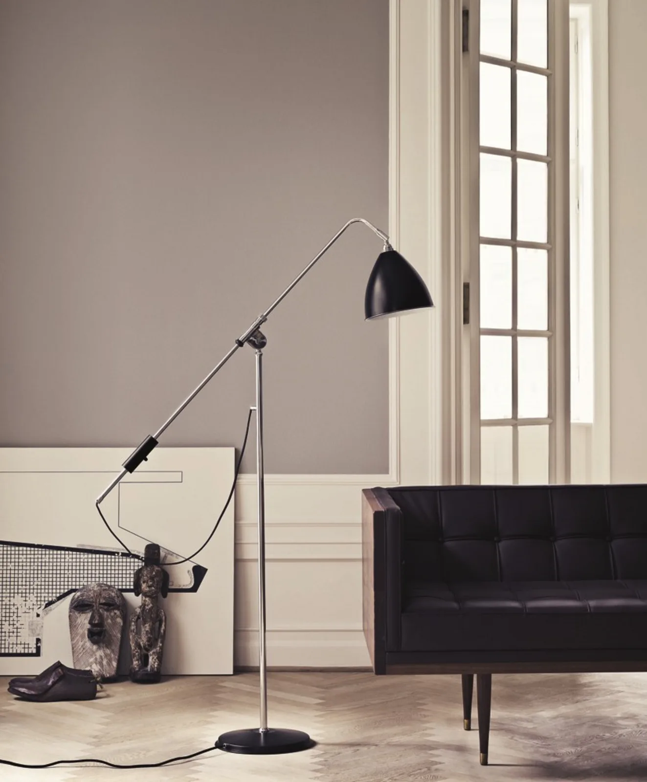 Bestlite BL4 Stehleuchte Ø21 Messing/Grau - GUBI - Wohnzimmer - Metall