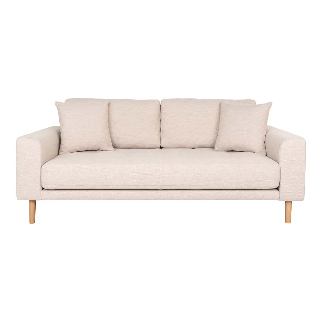 Lido Sofa 2,5 Personen mit 2 Kissen sandfarben.