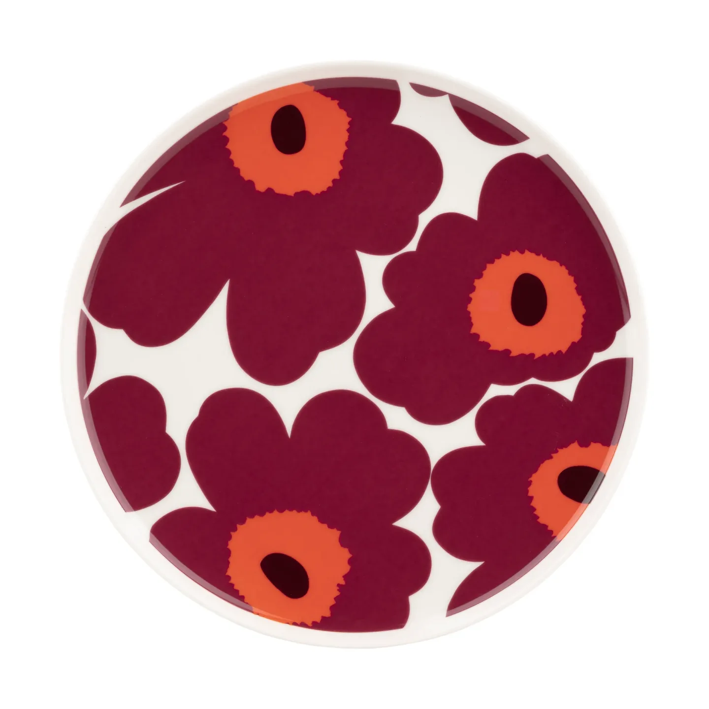 Marimekko Unikko tallrik Ø20 cm White-burgundy-red
