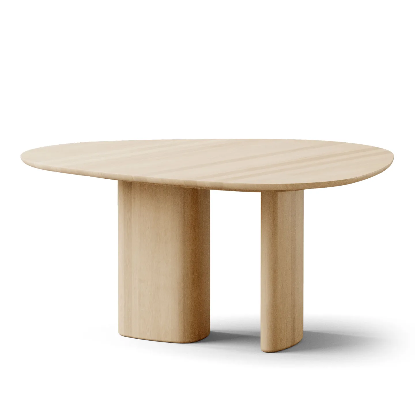 Dk3 - Tangent Table Round Ø136 x W160 x H72 cm Max 2 extension leaves Oak - soap - Matbord - Beige - Trä