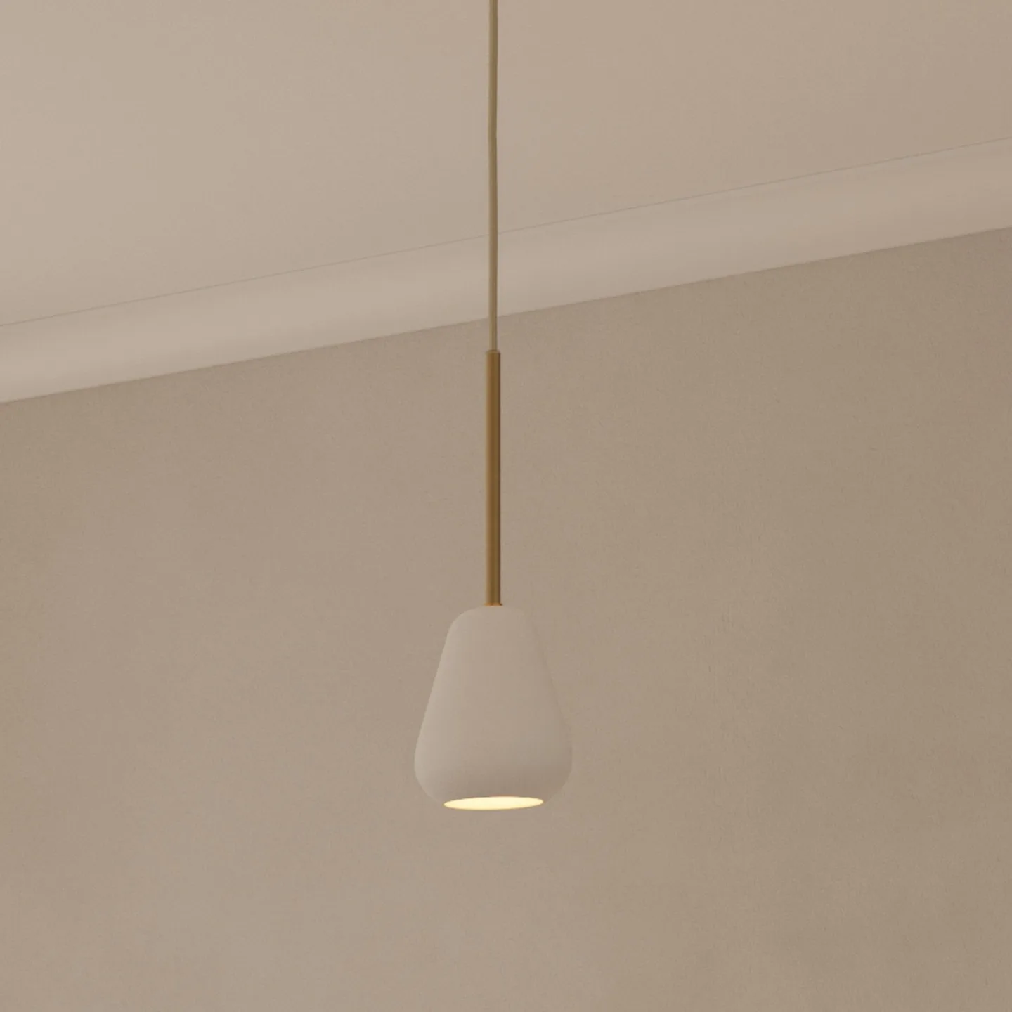 Anoli Spot Pendelleuchte, Ø 10 cm, weiß/gold, Metall - Nuura Nuura Aps - Wohnzimmer - Skandinavisch - Einflammig