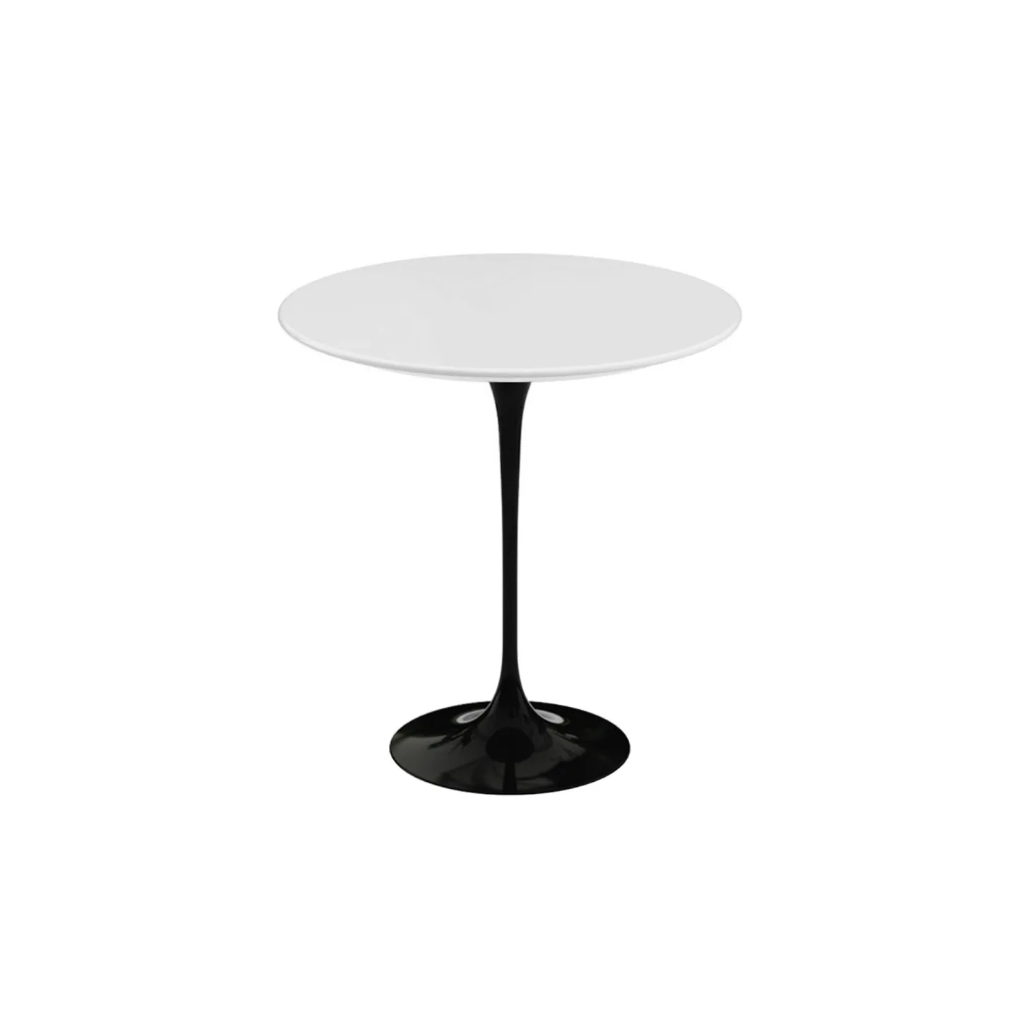 Knoll - Saarinen Round Table - Småbord, Svart underrede, skiva i Vit laminat, Ø 51 - Sidobord - Eero Saarinen - Svart - Metall/Trä