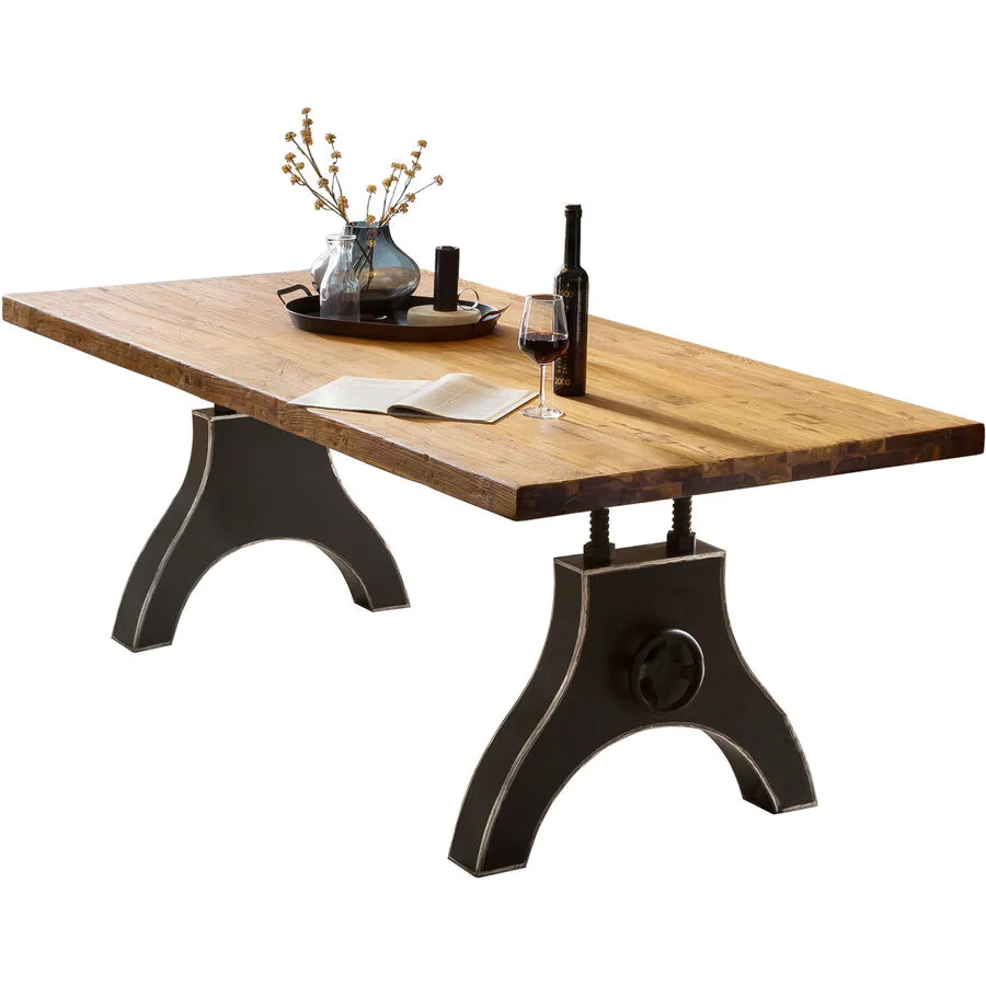 Esstisch Yum natur Teak, Metall Massivholz B 200 T 100 cm