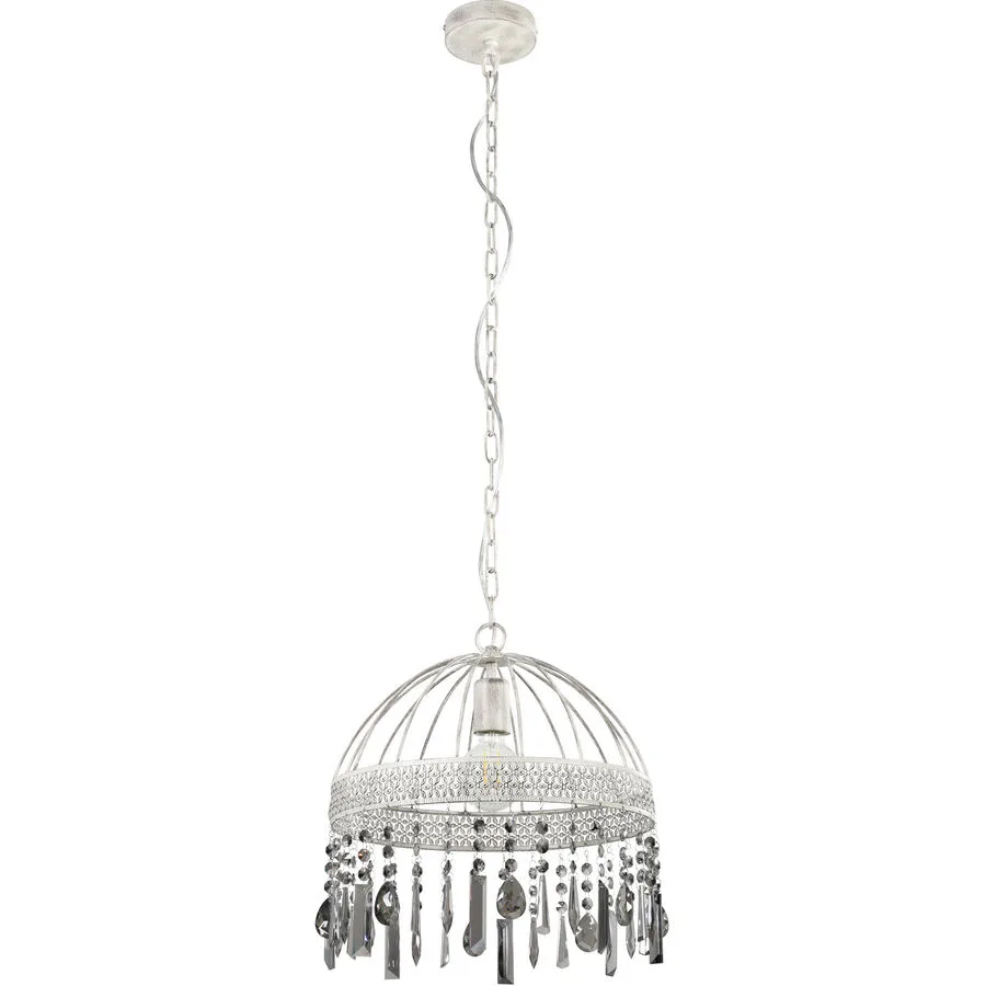 Eglo Pendellampe Steeleville Braun/Weiss Stahl 41 cm 120 cm - Farbe: weiss/braun