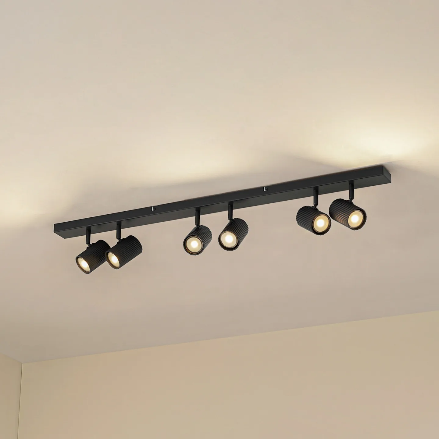 Kardis Deckenstrahler dunkelgrau 6-flg. Metall GU10 - Lindby - Flurbereich - Modern - Aluminium - Mehrflammig