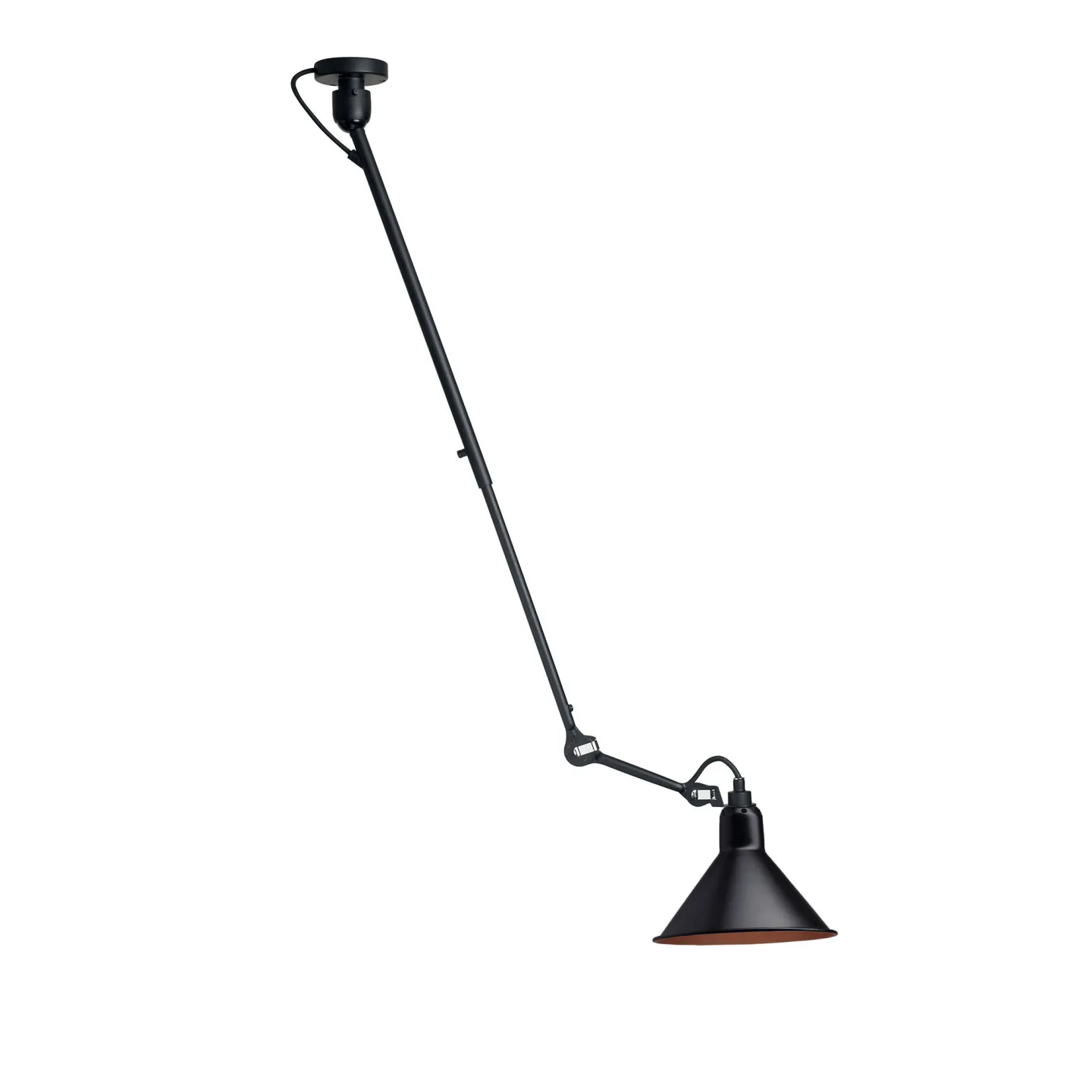 DCWéditions - Lampe Gras No302 - Conic, Svart med kopparinsida - Pendellampor - Bernard-Albin Gras - Svart