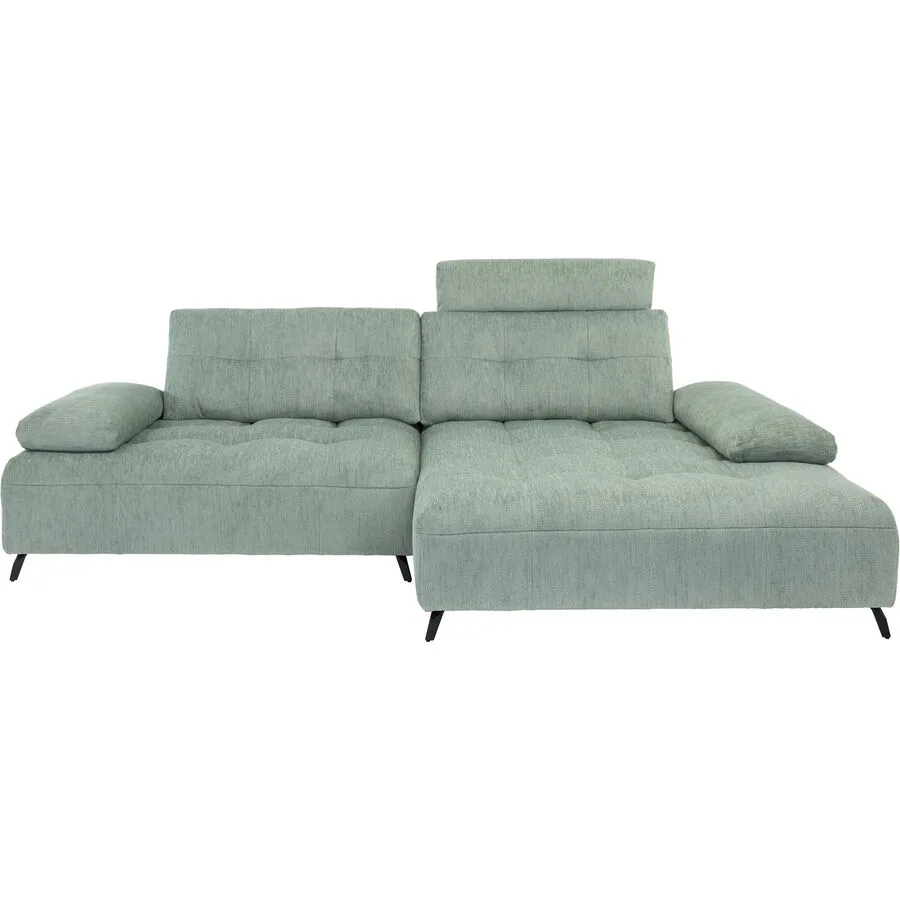 Ecksofa Damara Rechts Polyester Grün B 284 T 184 cm