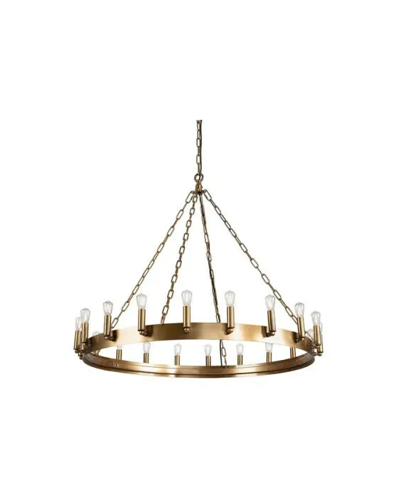 Crown loftlampe antik messing Ø165