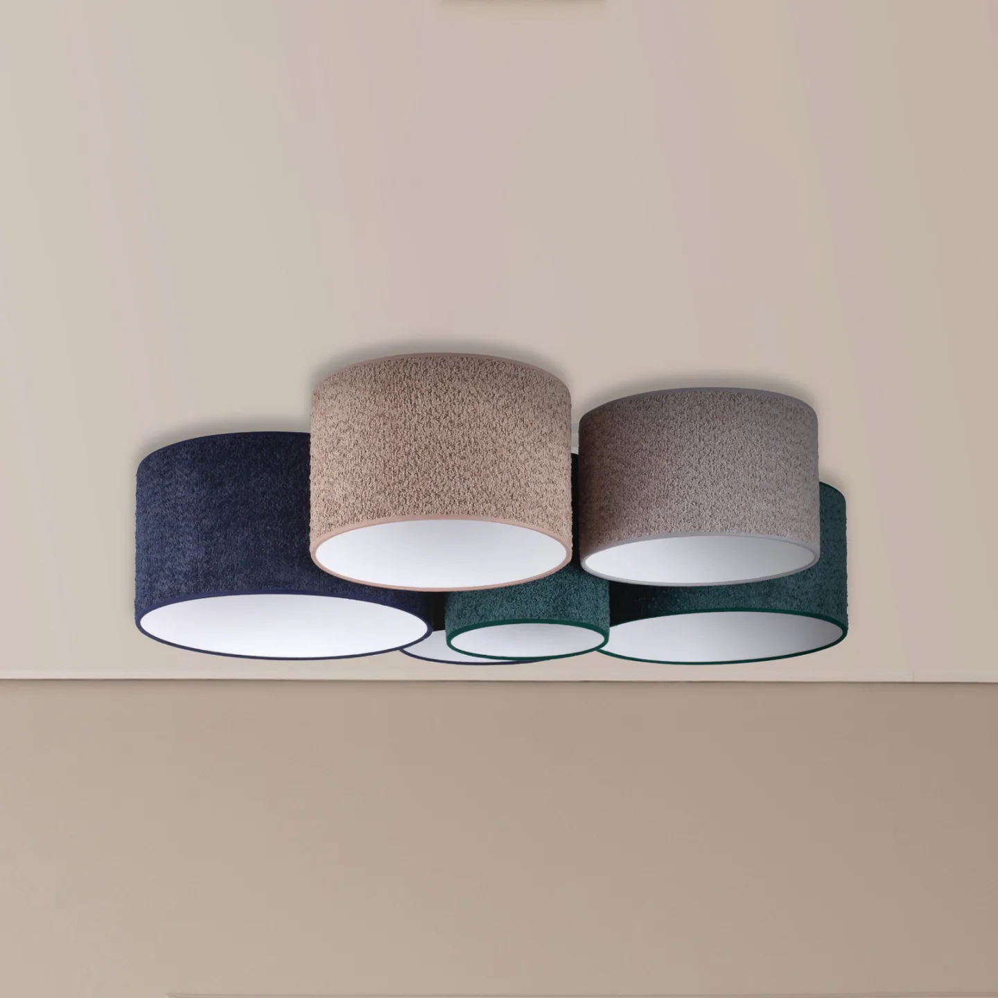 Boucle 6 Deckenleuchte Multi - Euluna - Wohnzimmer - Stoff / Textil - Mehrflammig
