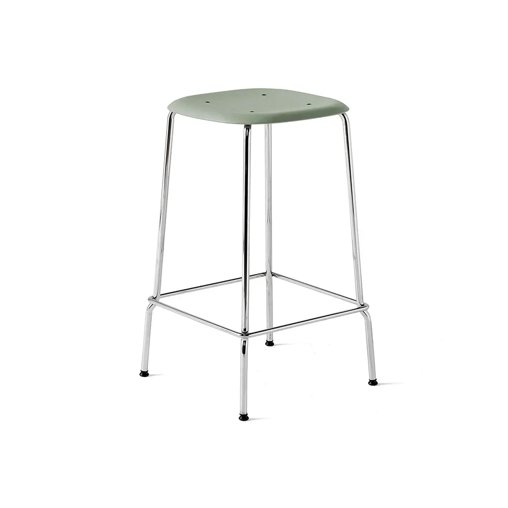 HAY Soft Edge 30 Low barpall Dusty green- kromstativ