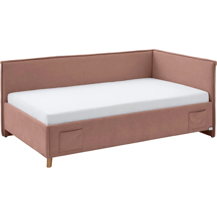 Kinderbett Falia rose Stoff, holz 90 x 200 cm