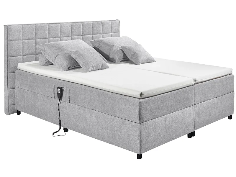 Elektrisches Boxspringbett MARIBORSKO grau 160x200cm halbfest