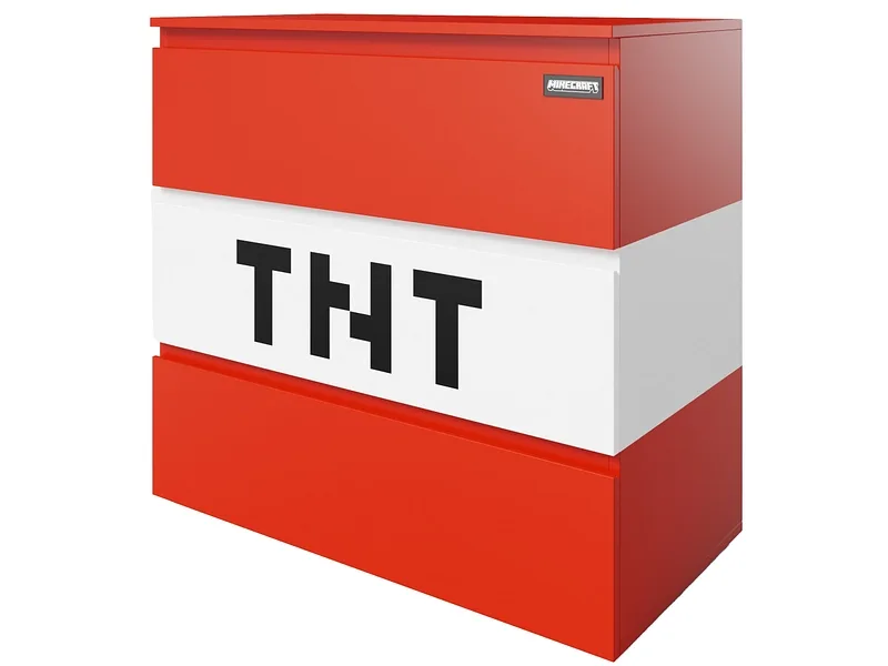 Kommode MINECRAFT TNT 3 Schubladen 41.5x80x77.1cm rot melamin