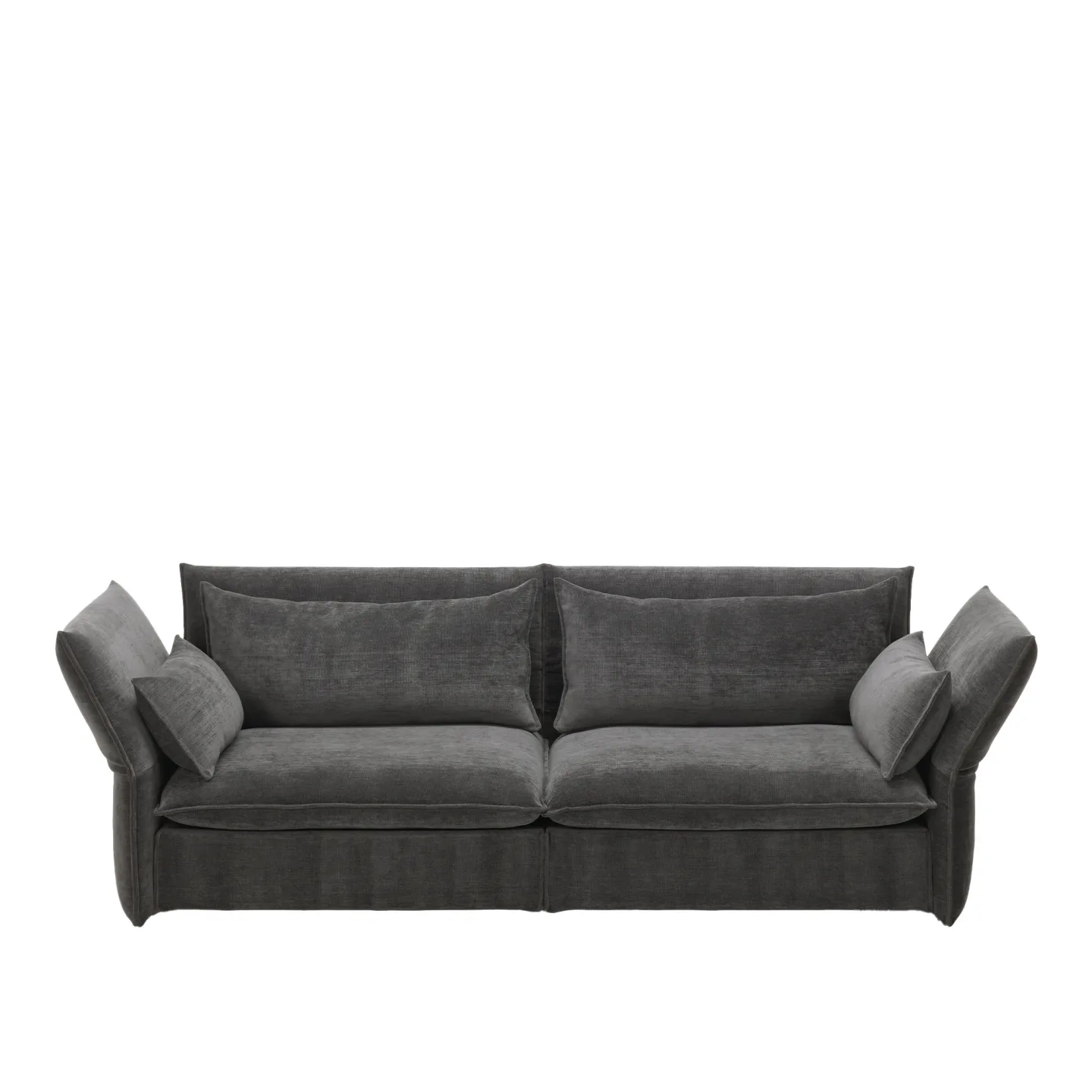 Vitra - Mariposa Sofa 3-Seater , Cat. F80, Iroko 2 08 Dark Grey - Soffor - Edward Barber,Jay Osgerby - Grå