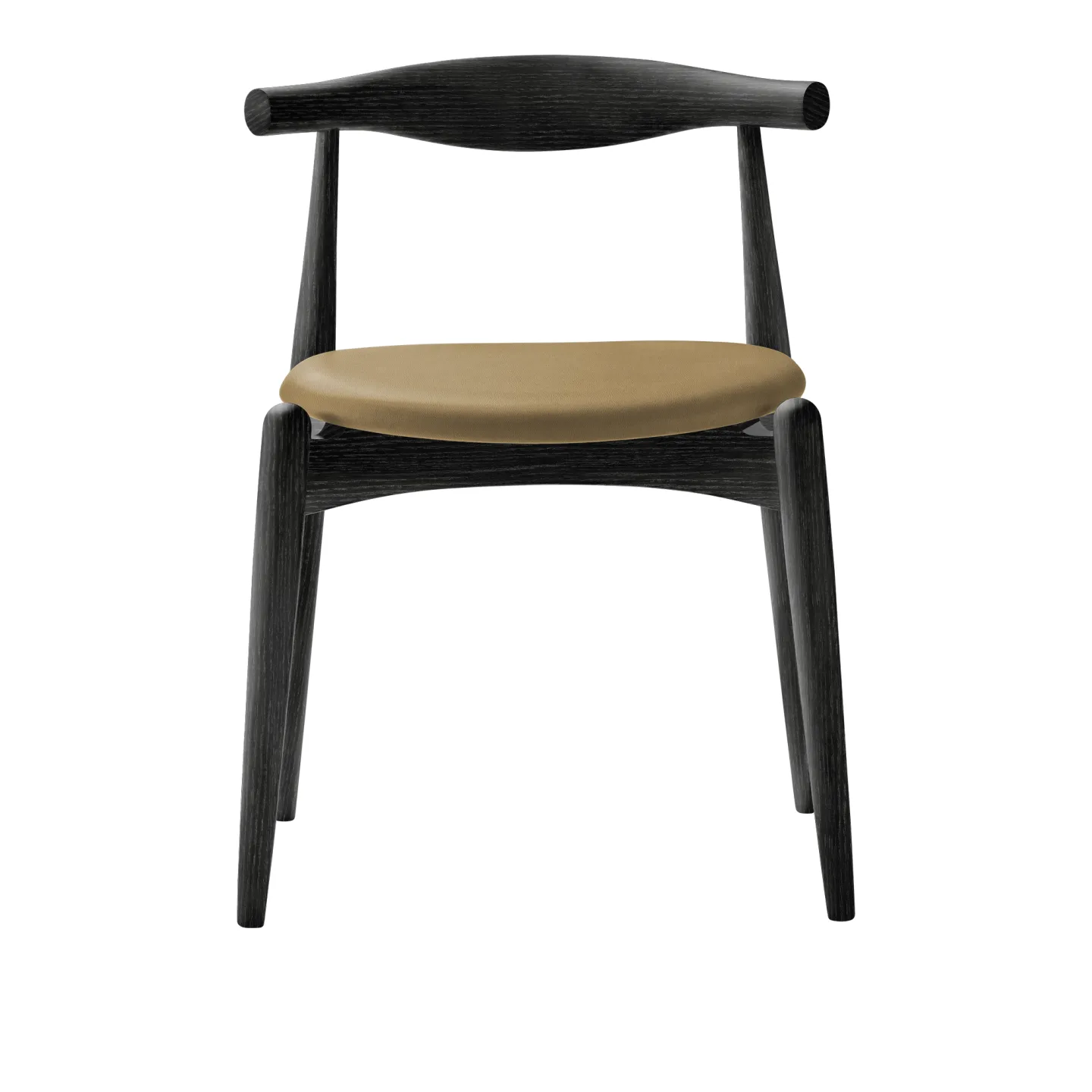 Carl Hansen - CH20, Svartlackad Ek, Lädergrupp B Thor - 325 - Matstolar - Hans J. Wegner - Svart - Trä