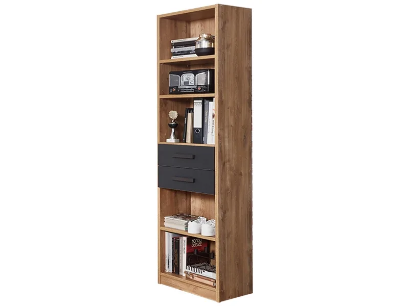 Bibliothek LIVERPOOL 47x38x198cm 5 Fächer eiche