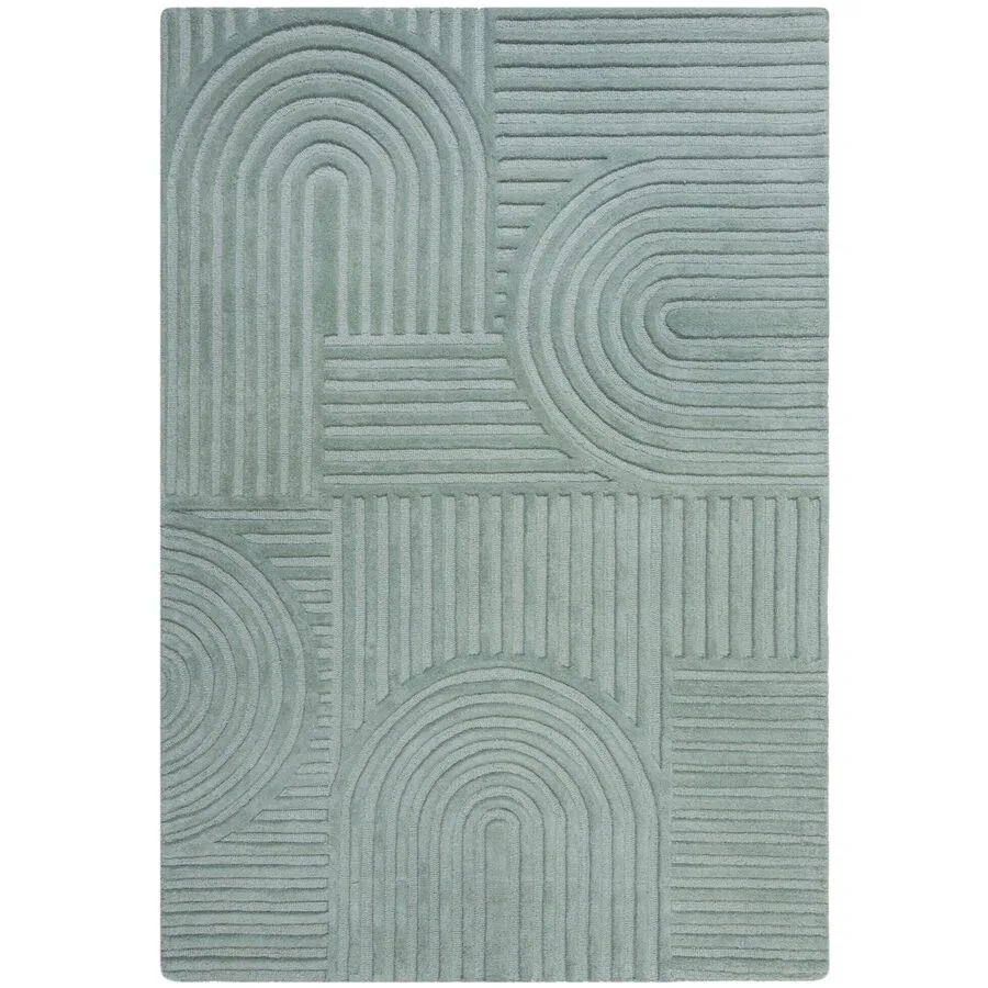 Teppich Zenga Grün Wolle 230 cm 160 cm - Farbe: mintgrün