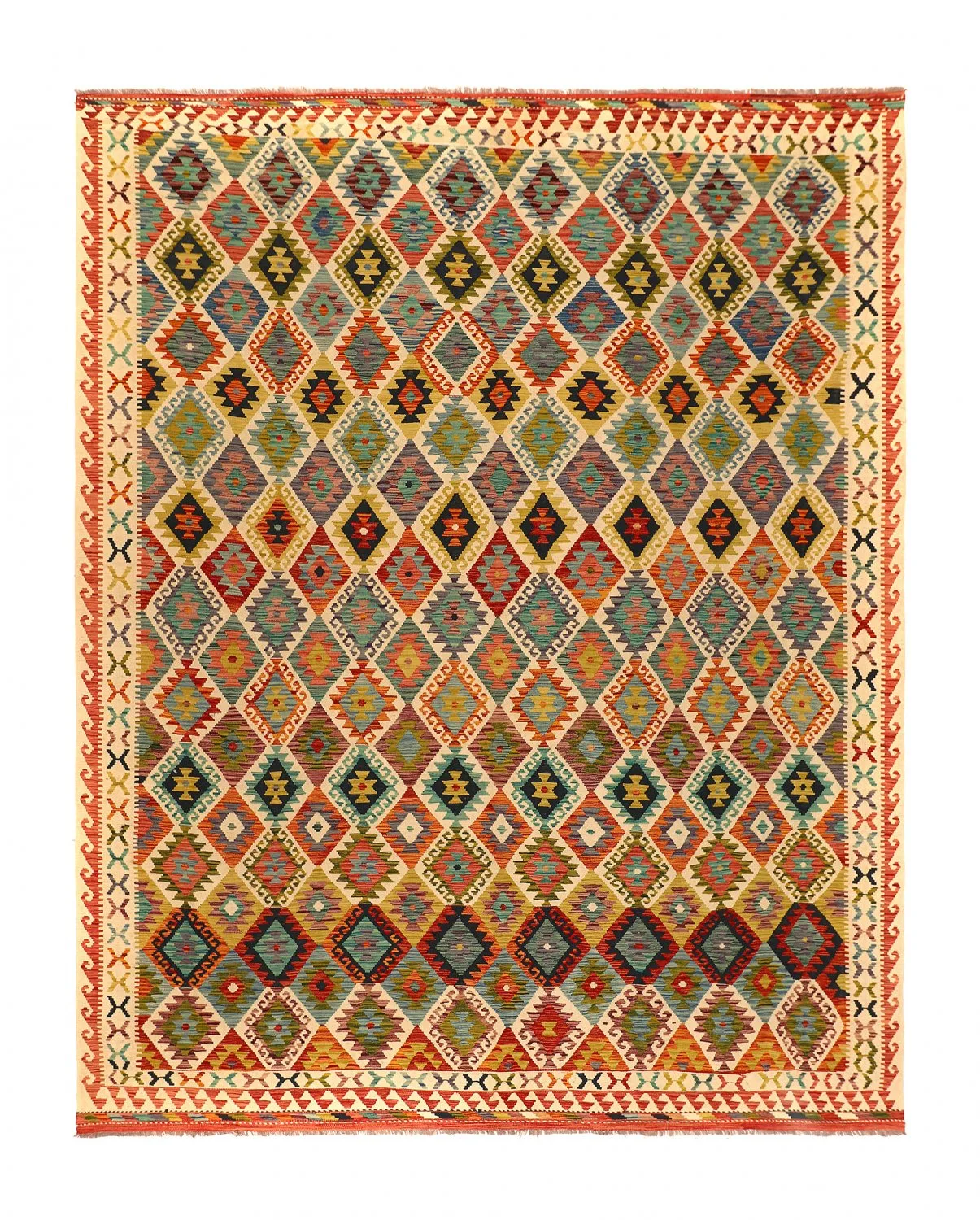 Orientalsk kelimteppe 394 x 309 cm (Størrelse: 394 x 309 cm)