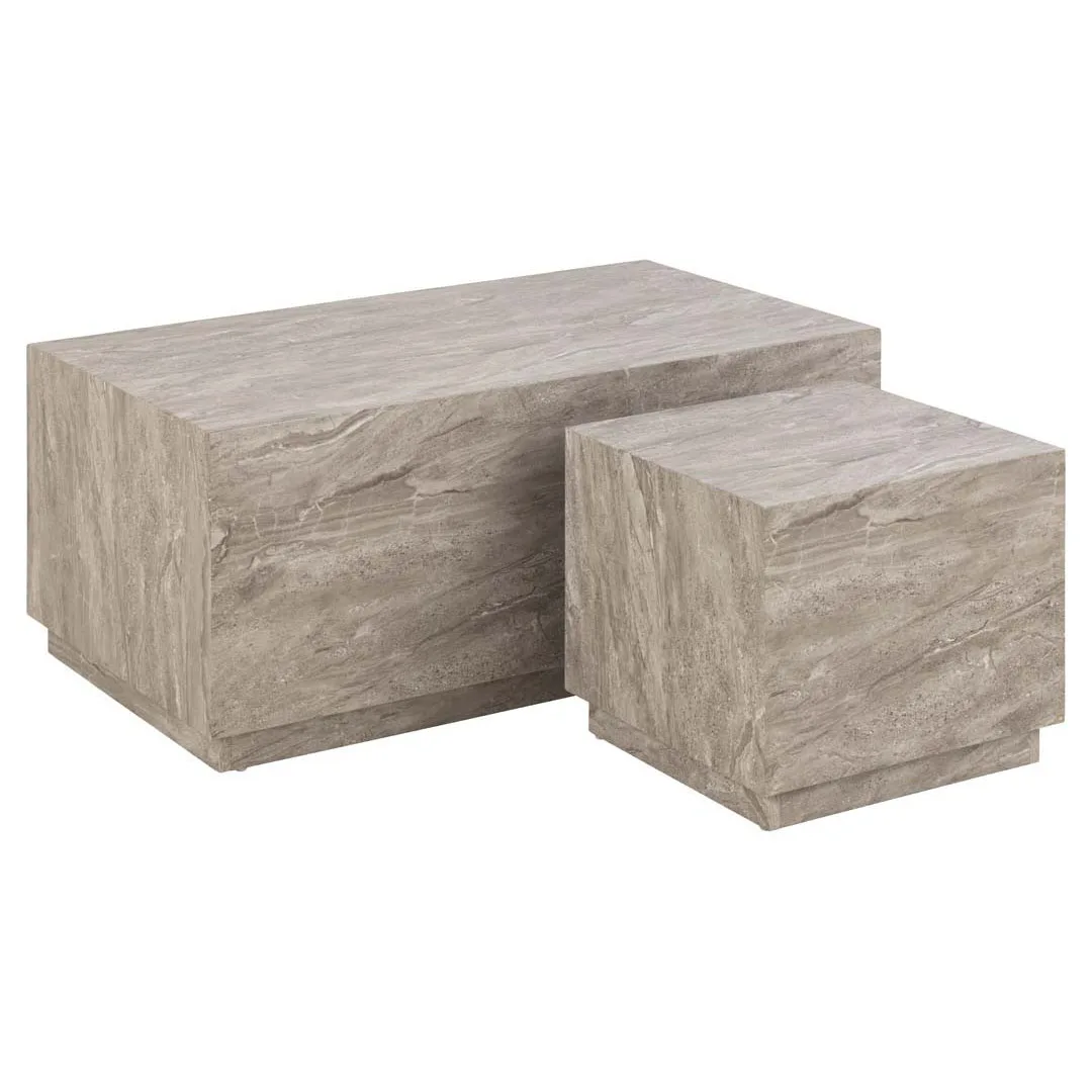 Dice Couchtisch Satz von 2 Stk. Marmor grau.
