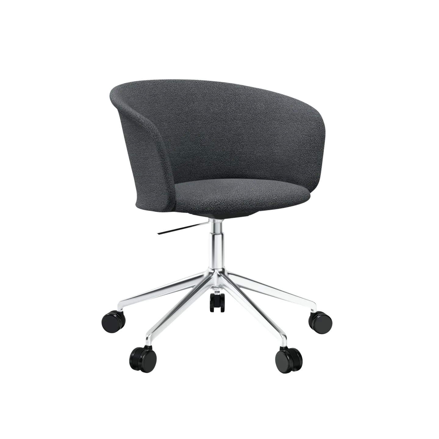 HEM - Kendo Swivel Chair 5-star Castors - Graphite/Polished - Kontorsstolar - Sabine Marcelis,LucidiPevere - Grå - Metall/Trä/Syntetiskt/Skum/Ull