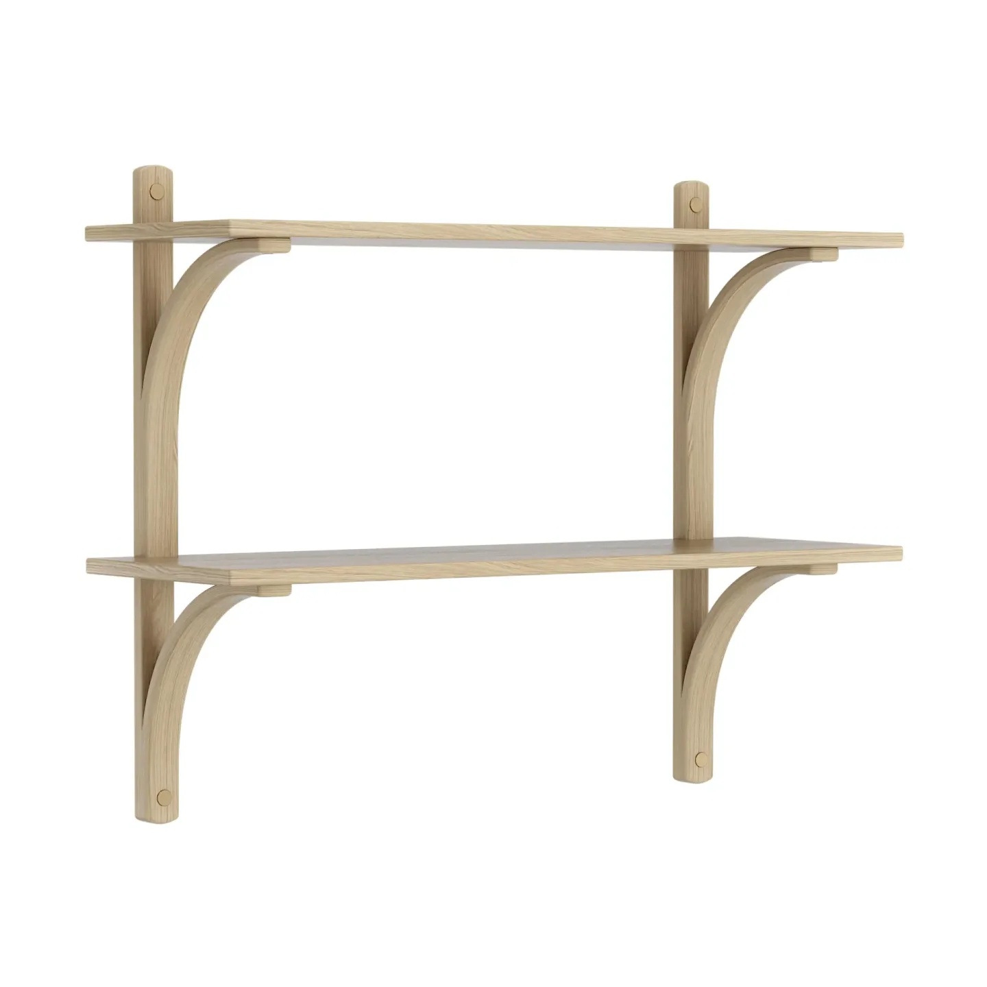 Swedese Levi Regal Lackierte Eiche-Messing, 2 Regalböden, 90 cm