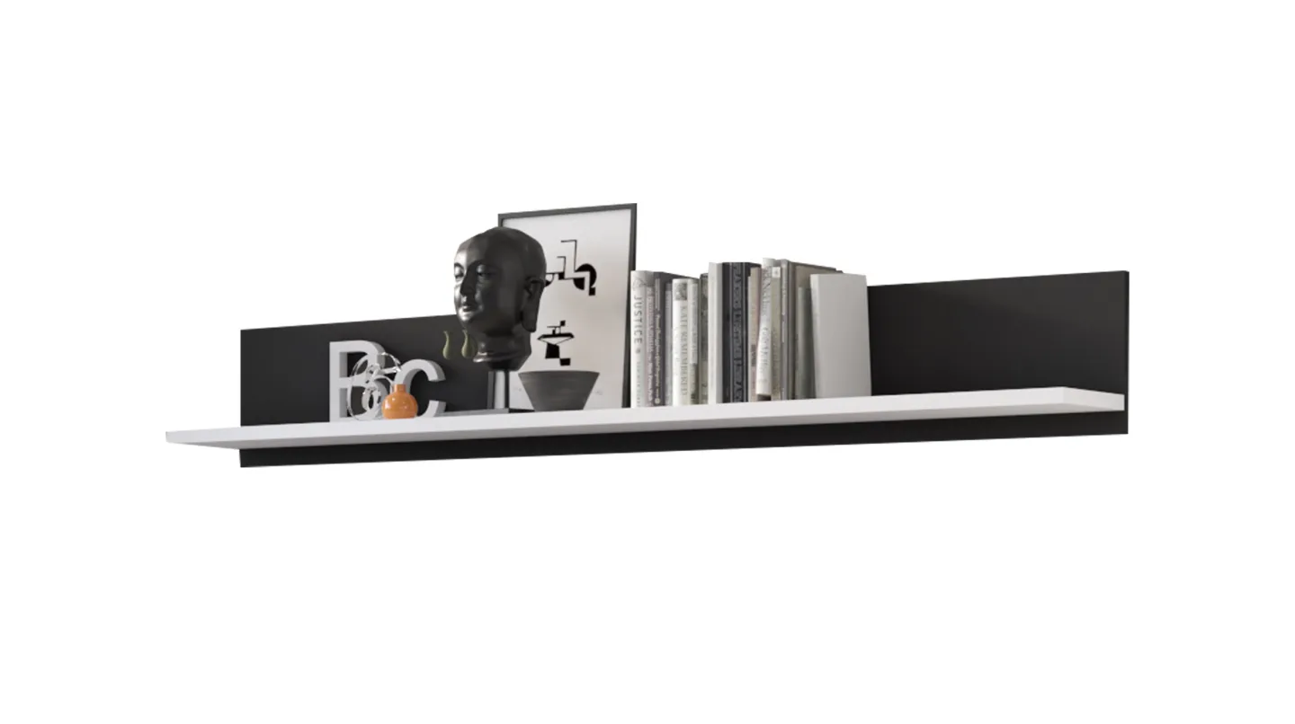 Wandboard alpinweiß - anthrazit 160 cm - CAMPANIA