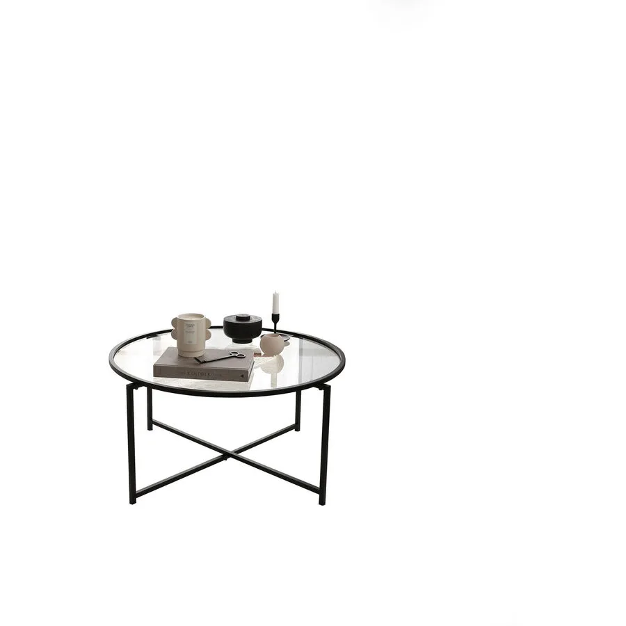 Salontisch Yasam Schwarz Glas 40 cm