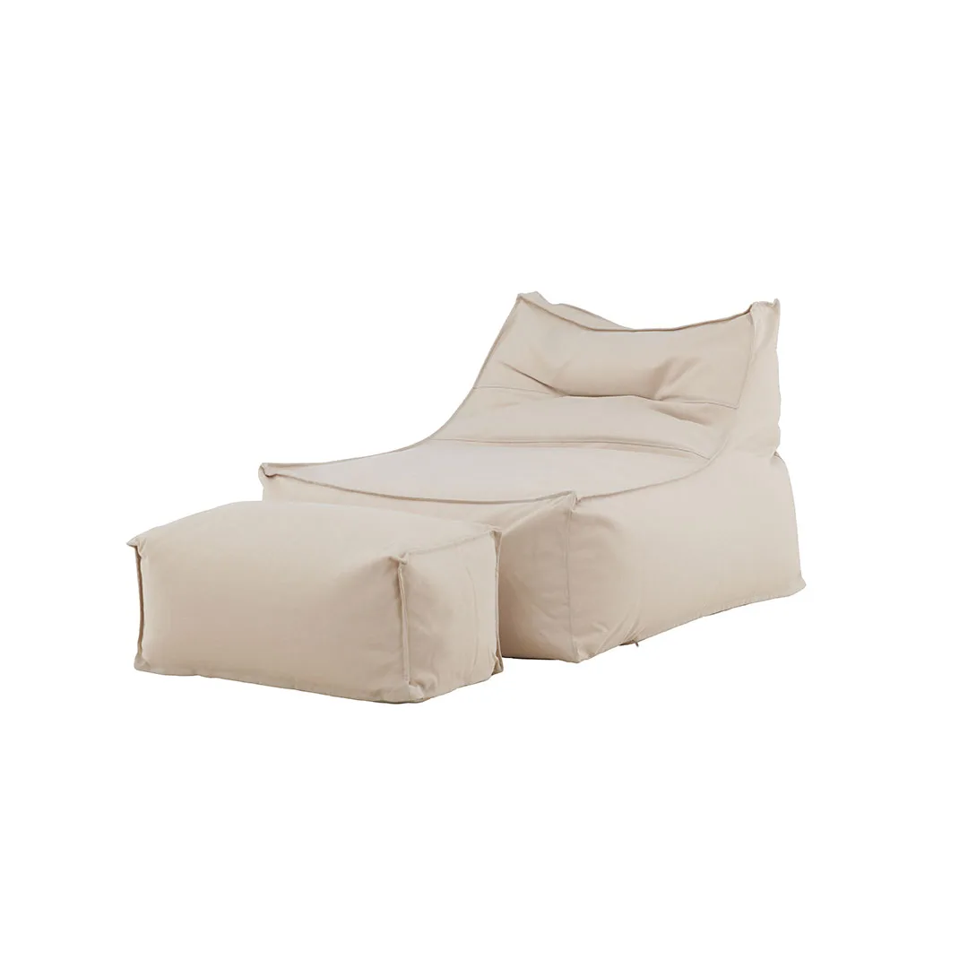 Redang Sitzsack mit Pouf zum Garten beige.