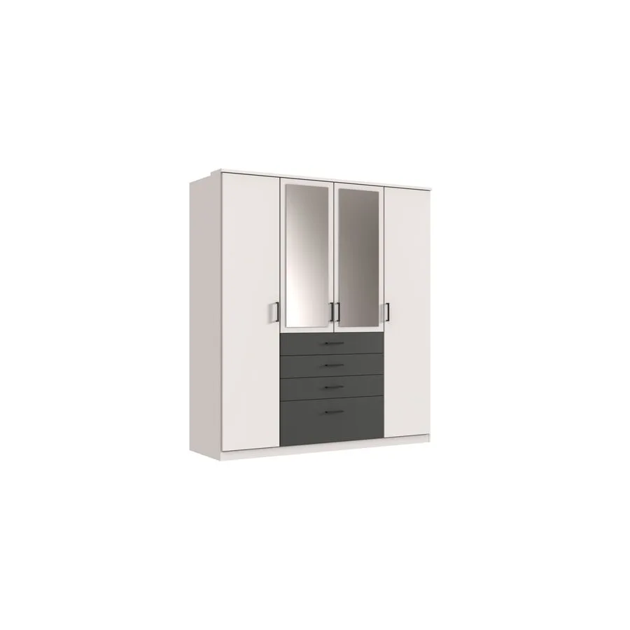 Kleiderschrank Coty Weiss/graphit Holzwerkstoff B 180 cm