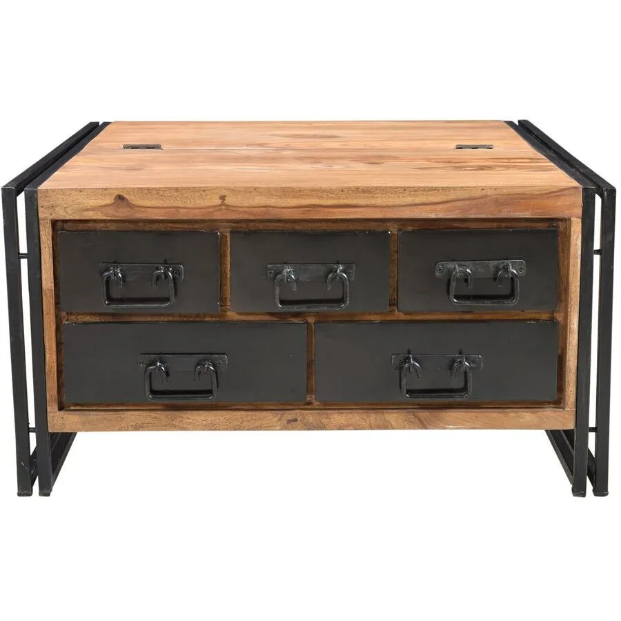 Salontisch Ecuador natur, schwarz Holz B 90 T 90 cm