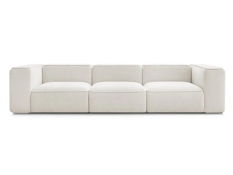 3er Sofa BOBOCHIC ZEPHYR Stoff mit Textur weiss