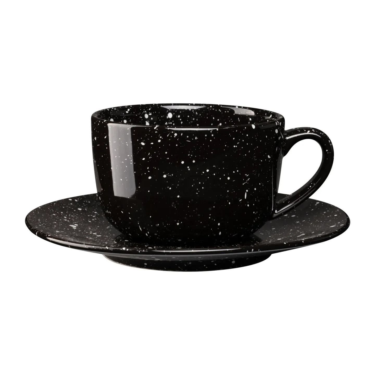 Scandi Living Freckle Tasse mit Untertasse 26cl Schwarz