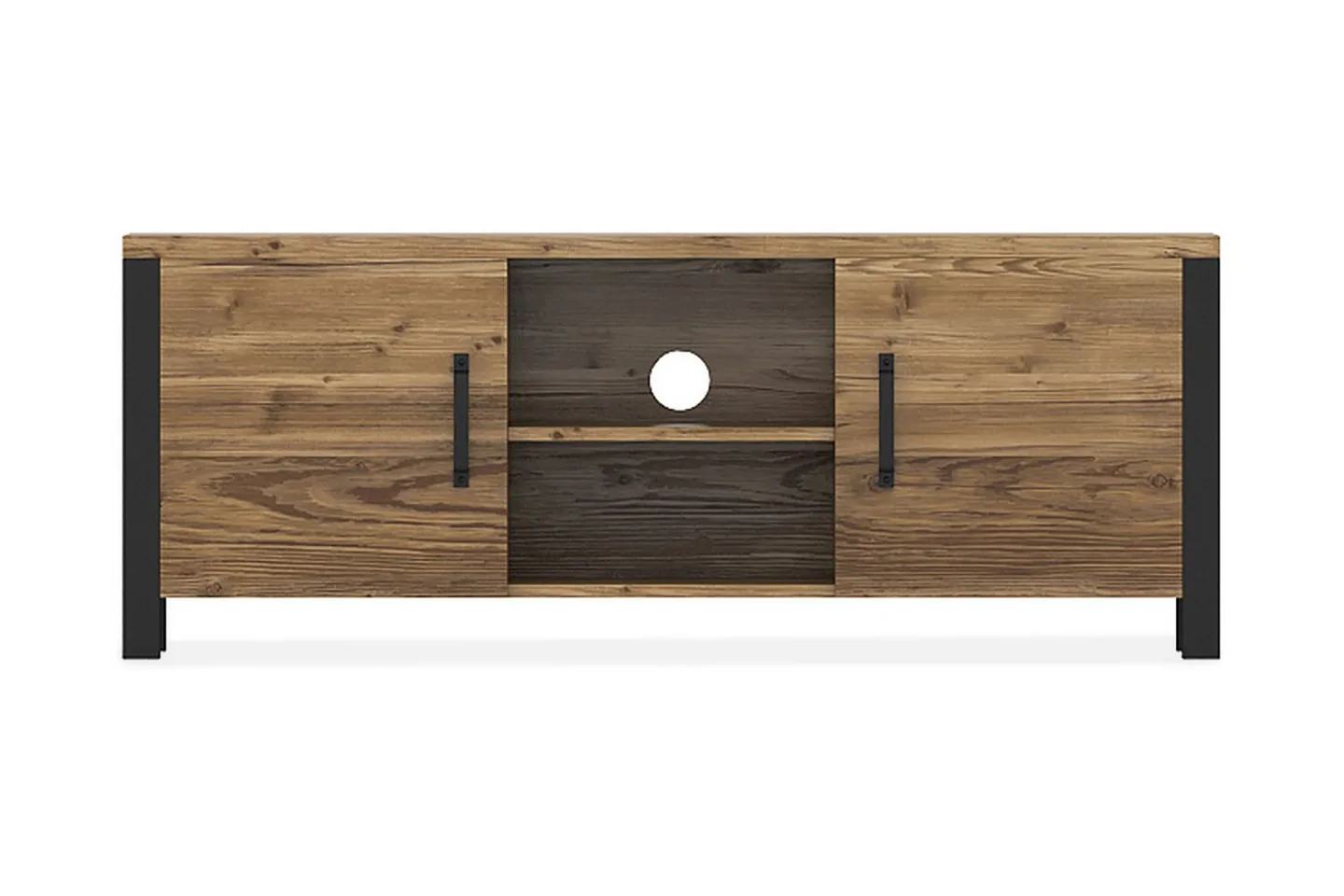 Skarebol TV-bänk 147 cm - Svart/Trä/Natur