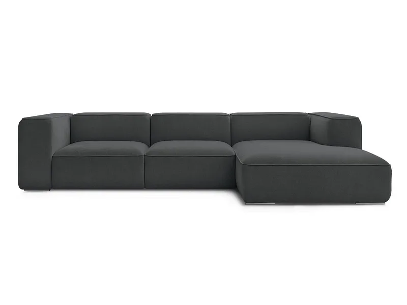Ecksofa BOBOCHIC ZEPHYR Stoff mit Textur dunkelgrau