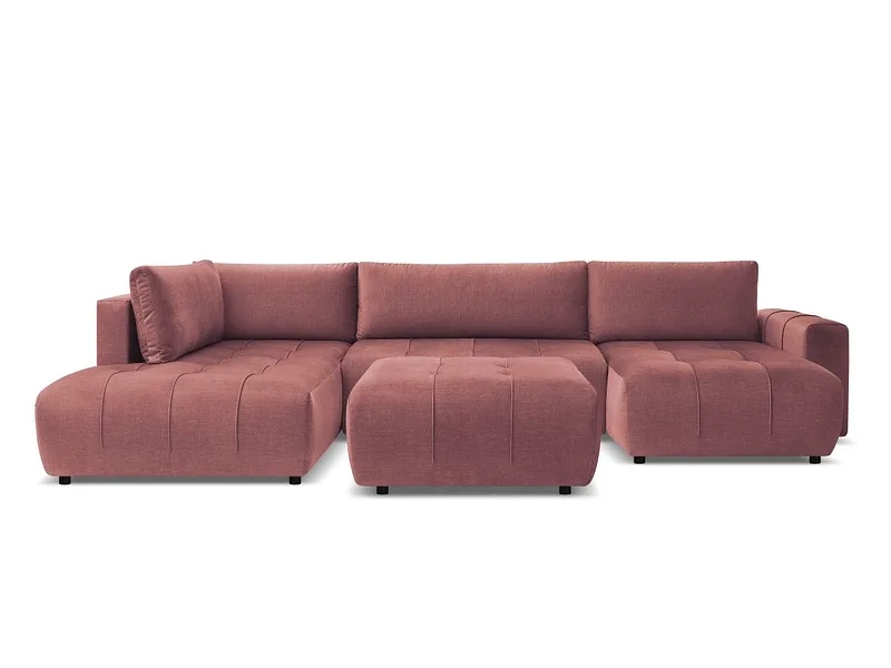 Panorama-Ecksofa mit Hocker BOBOCHIC ARSENE Samt orange