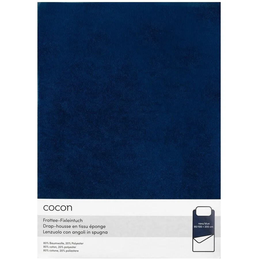 Fixleintuch COCON Marineblau Kunststoff 90 x 200 cm - Material: Polyester (PES)
