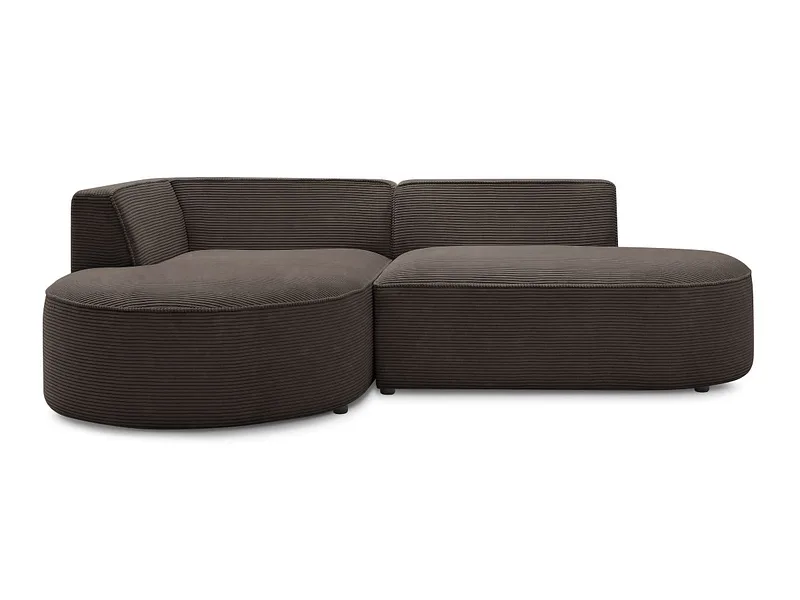 Ecksofa BOBOCHIC ROUSSEAU Cord-Stoff rotbraun