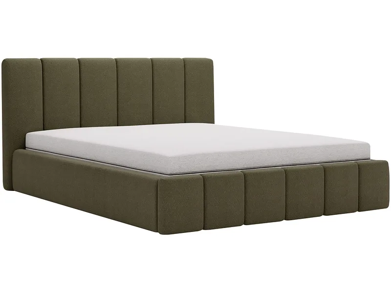 Bett CHIARA 160x200cm boucle-stoff grün