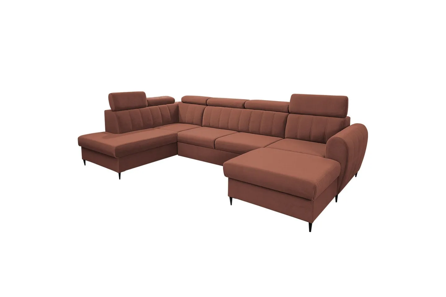 Hoffman Soffa med Divan och Schäslong 4-sits - Koppar