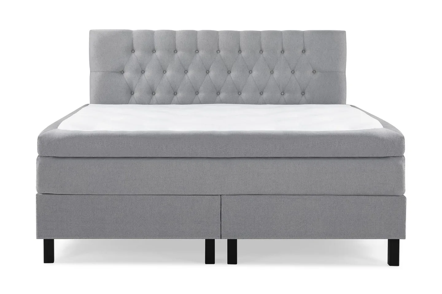 Lucky Komplett Sängpaket 160x200 Memory Diamant Sänggavel - Mellangrå