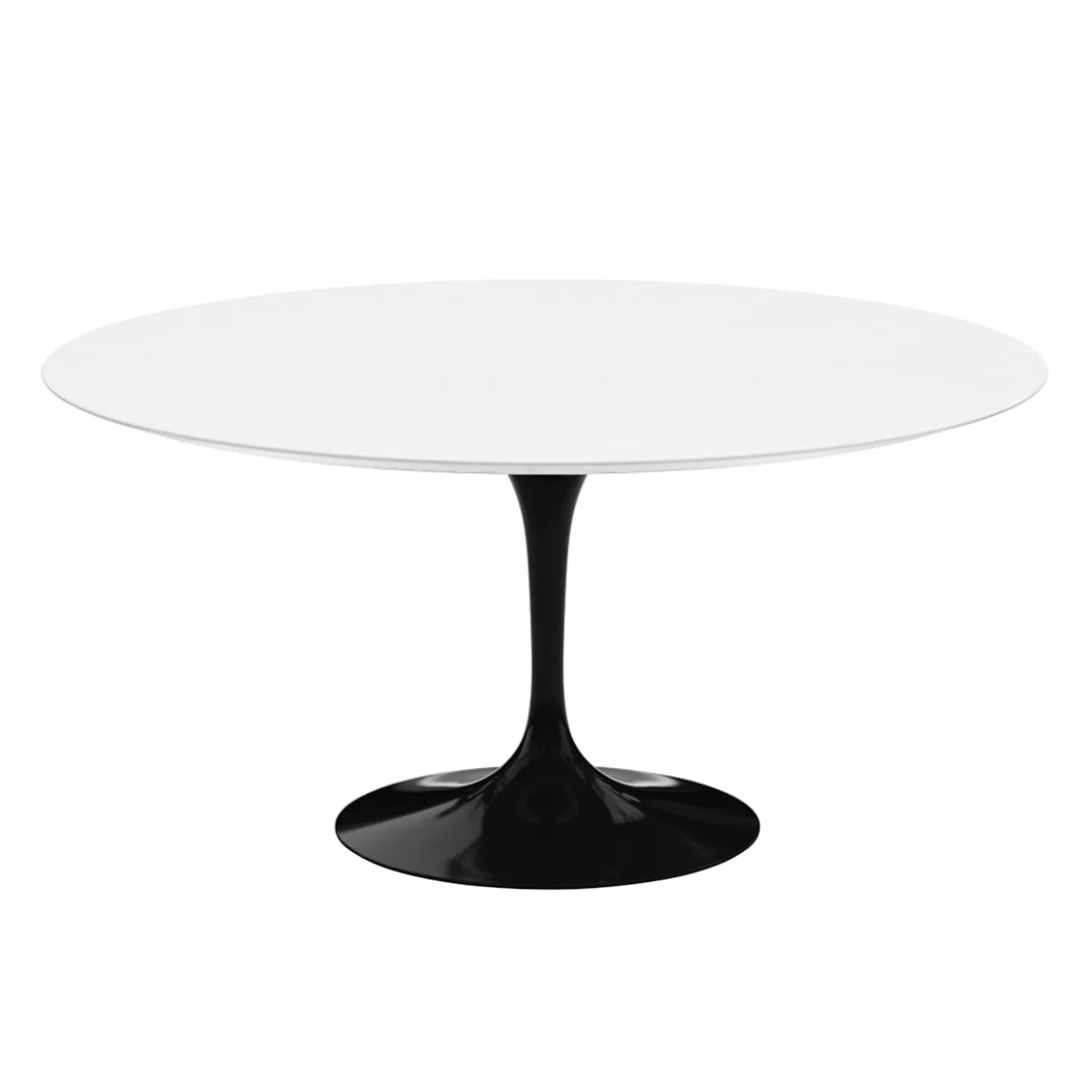 Knoll - Saarinen Round Table - Matbord, Ø 152 cm, Svart underrede, skiva i Vit laminat - Matbord - Eero Saarinen - Svart - Laminat/Metall